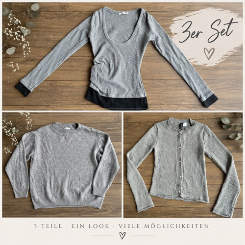 3er set grau m - grau, h&m